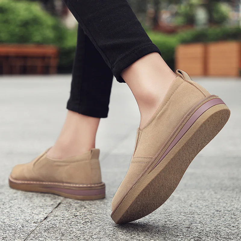 WOIZGIC Genuine Suede Slip-On Loafers
