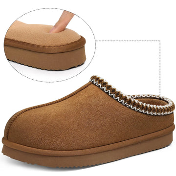 Eyriphy Genuine Suede Memory Foam Furry Slippers