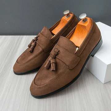 Heritage Suede Tassel Loafers – Classic British Comfort Driving Shoes