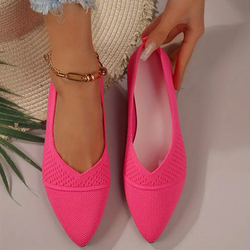 Breathable Knit Pointed Flats