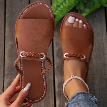 Braided Strap Flat Sandals